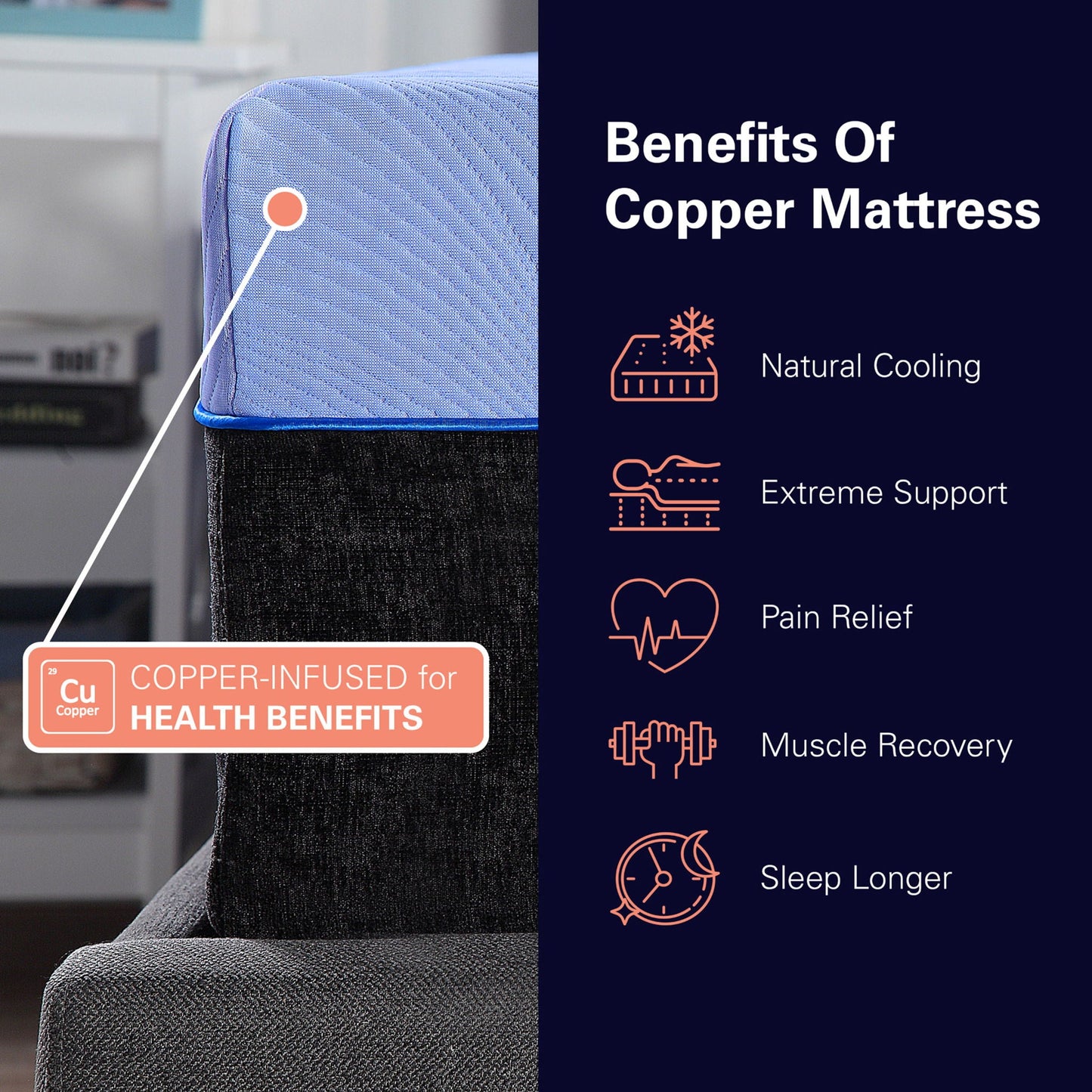 Refresh - 12" Flex Head Hybrid Cooling Gelcare Memory Foam And Coil Mattress