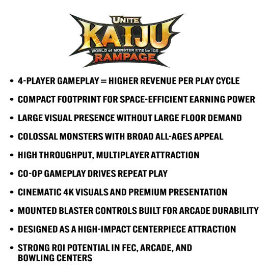 LAI Games Unite Kaiju Rampage 4 Player Arcade Game