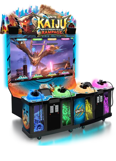 LAI Games Unite Kaiju Rampage 4 Player Arcade Game