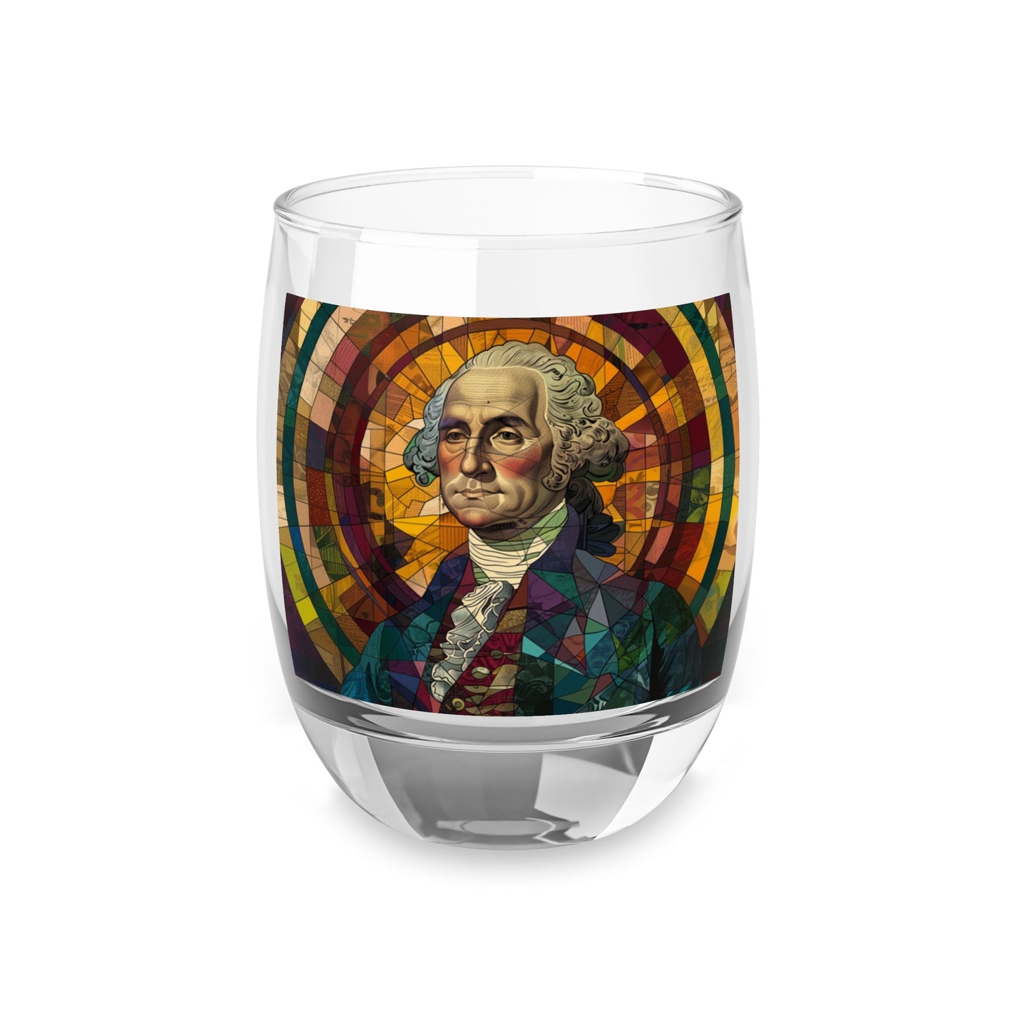 George Washington Stained Glass Whiskey Glass - 4LibertyShop.com