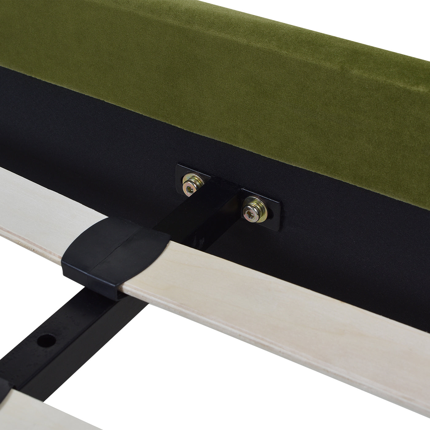 Aspen Vertical Tufted Headboard Platform Bed Set, King, Olive Green Performance Velvet