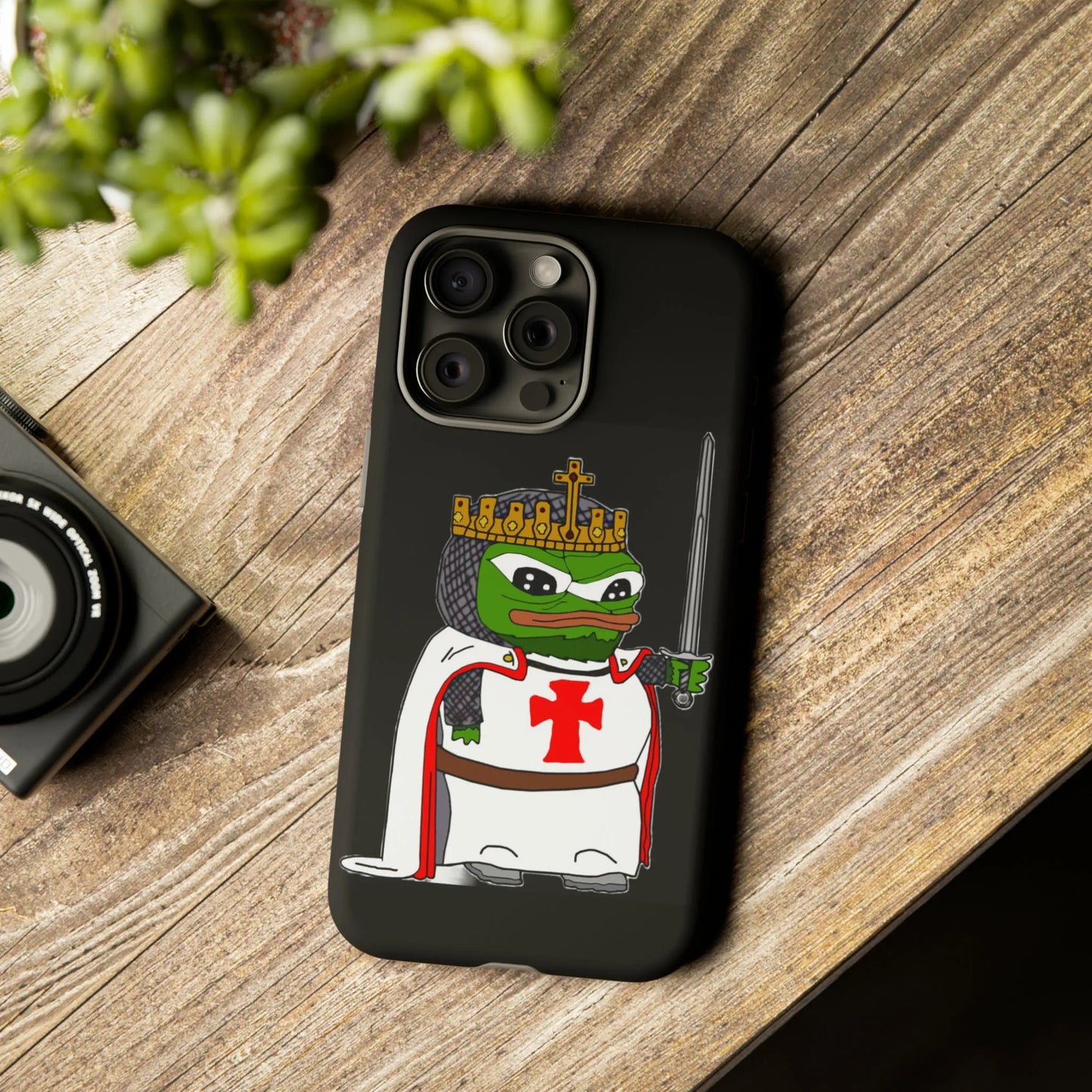 Crusader Pepe Cell Phone Case - Deus Vult Knight Phone Cover - 4LibertyShop.com