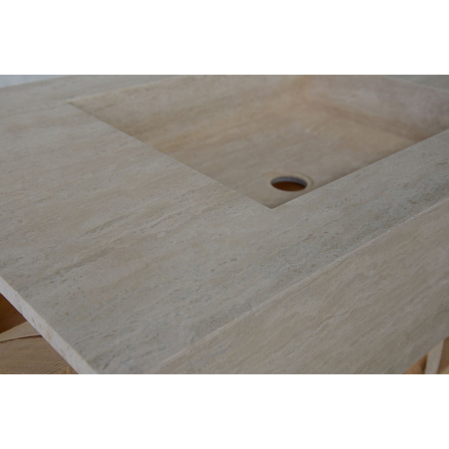 HANDCRAFTED CUSTOM TRAVERTINE DOUBLE SINK (TR-133)