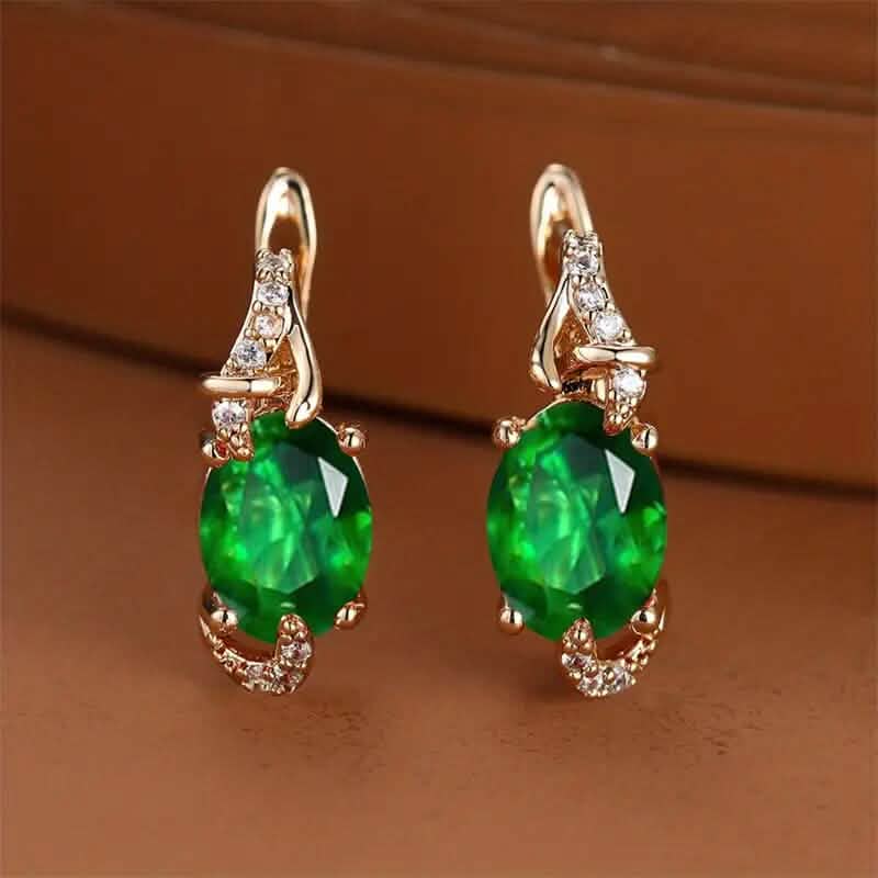 18K Gold Plated Blue Stone Stud Earrings