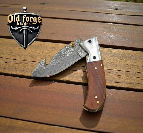 Damascus Pocket Knife – Custom Handmade 3” Liner Lock