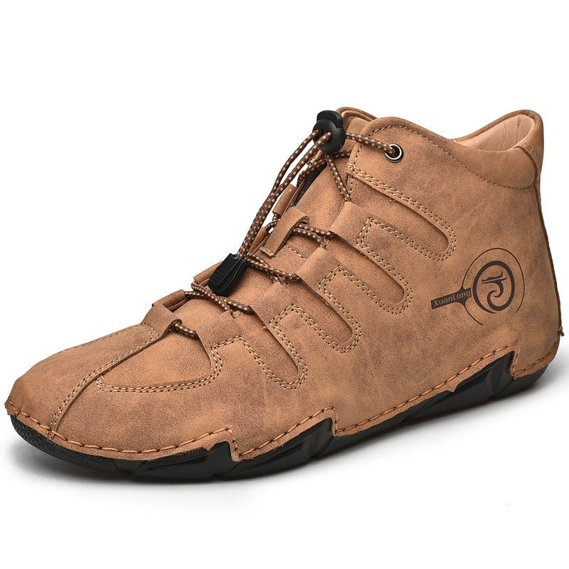 Warm Plush Outdoor Large Size Men's Leather Boots