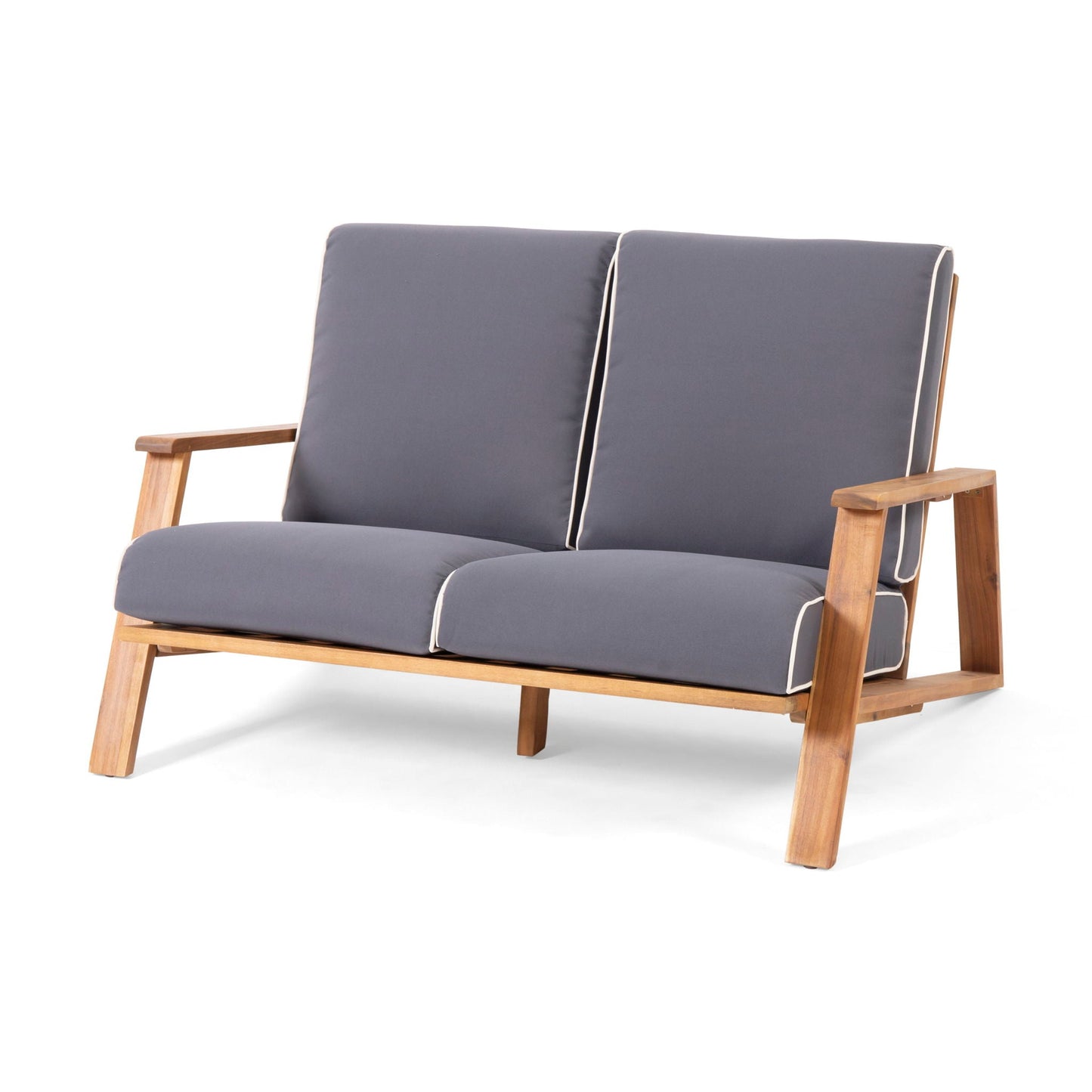 Paloma Contemporary Loveseat and Coffee Table Set with Weather Resistant Cushions