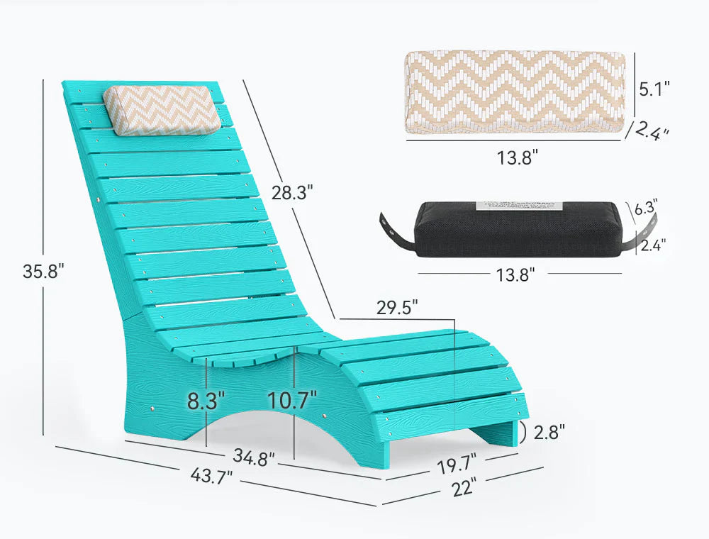 AquaCurve™ AquaWave Pool Loungers in Water for Compact Tanning Ledges with Side Table
