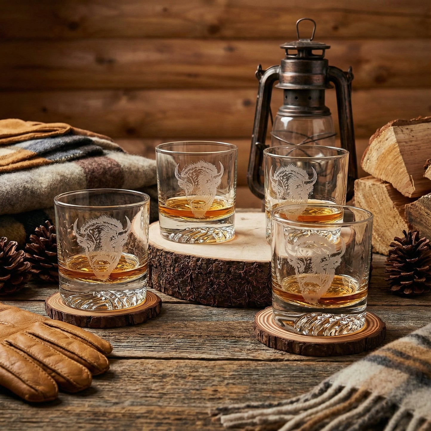 Bison Old Fashion Glasses Set of 2