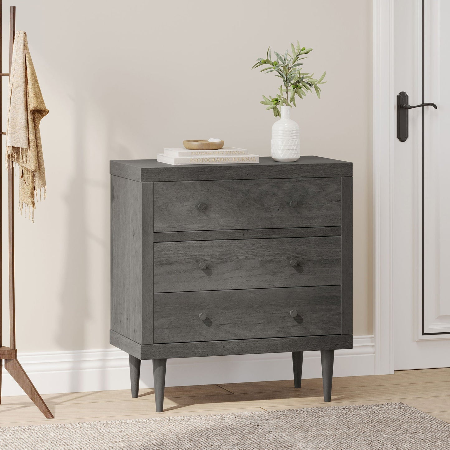 Nystrom Mid Century Modern 3 Drawer Chest