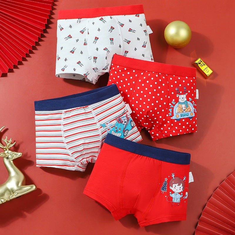 Boys Cartoon Cotton Boxer Shorts Suit