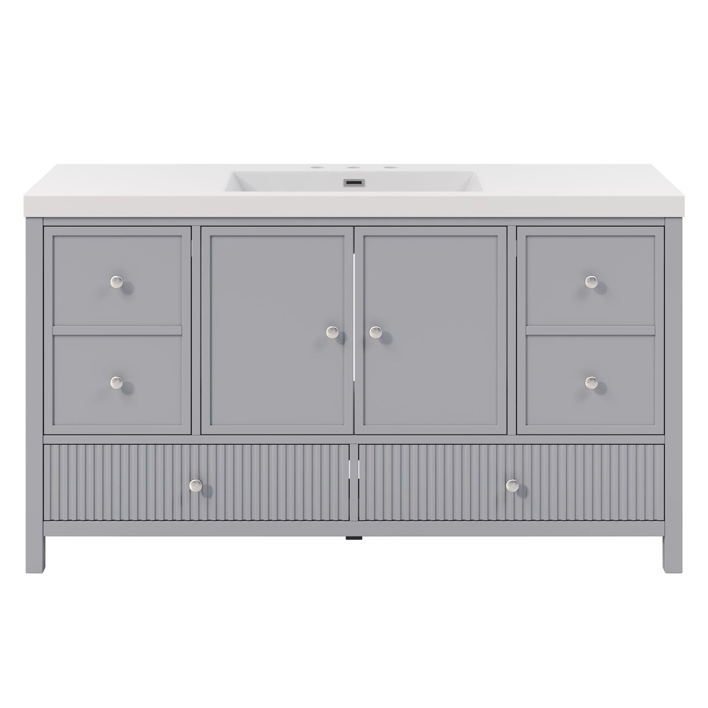 Bathroom Vanity With Separate Sink, Soft Close Doors And 4 Drawers