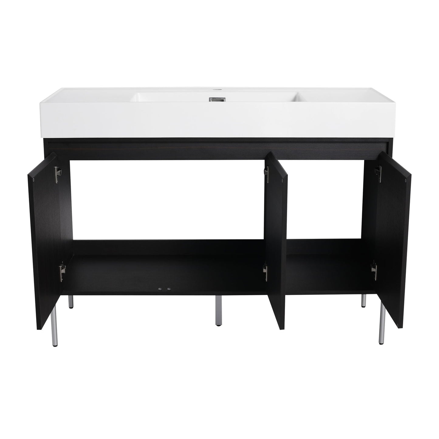 Freestanding Bathroom Vanity With Resin Sink And Storage Cabinet