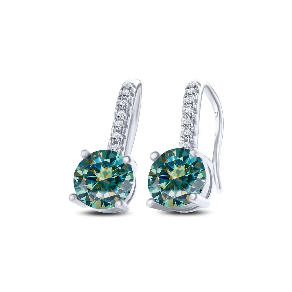 1ct D Color Moissanite 925 Sterling Silver Drop Earrings for Women Wedding