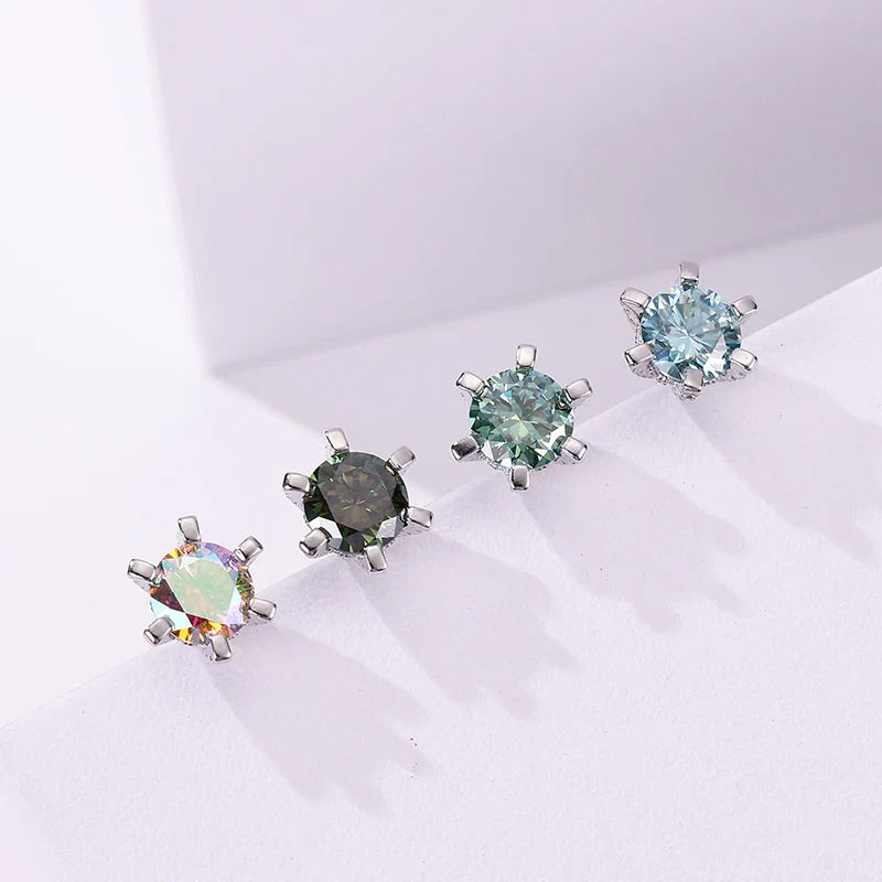 1ct D VVS Moissanite Stud Earrings 925 Sterling Silver 3EX Cut Women Daily