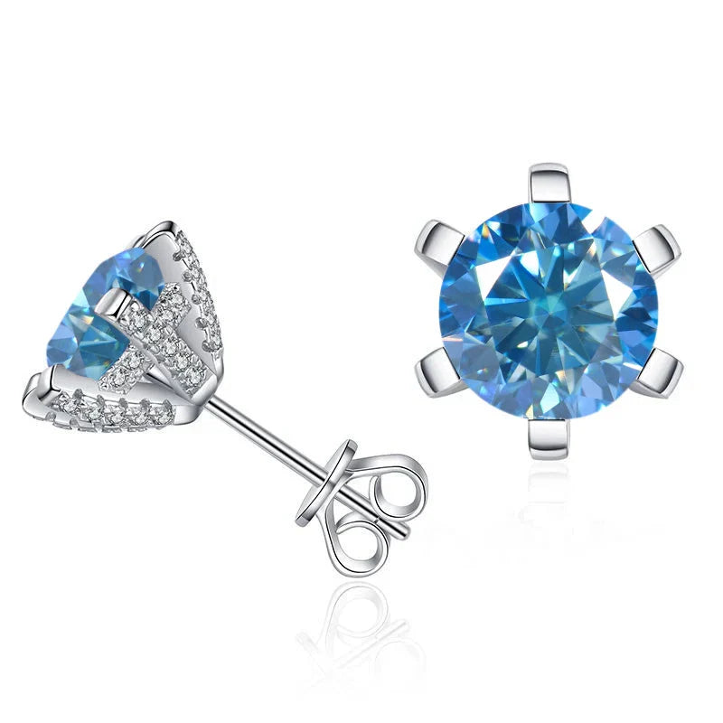 1ct D VVS Moissanite Stud Earrings 925 Sterling Silver 3EX Cut Women Daily