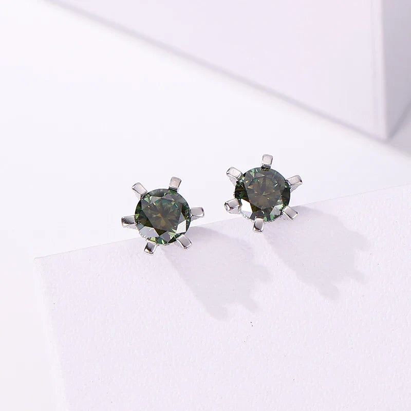 1ct D VVS Moissanite Stud Earrings 925 Sterling Silver 3EX Cut Women Daily