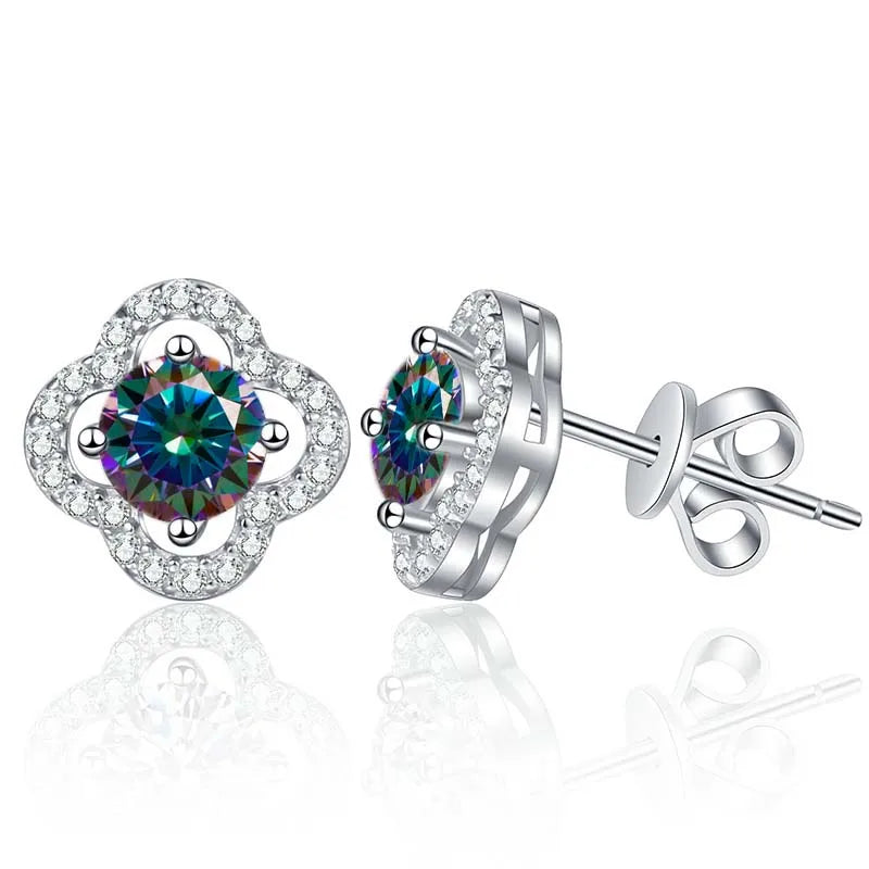 1ct Moissanite Stud Earrings For Women 925 Sterling Silver Wedding Gift