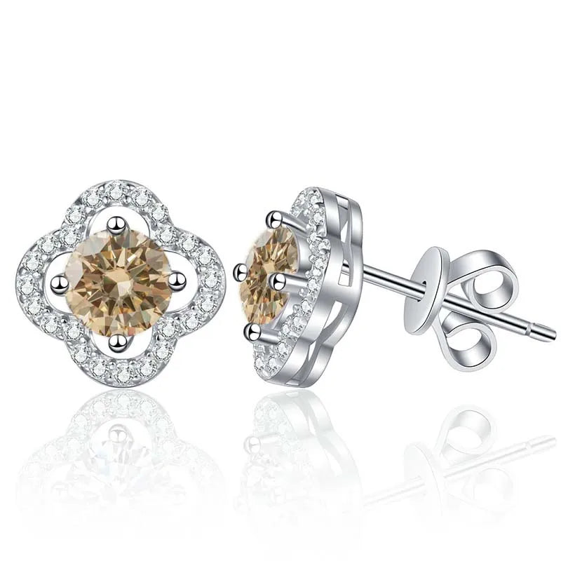 1ct Moissanite Stud Earrings For Women 925 Sterling Silver Wedding Gift