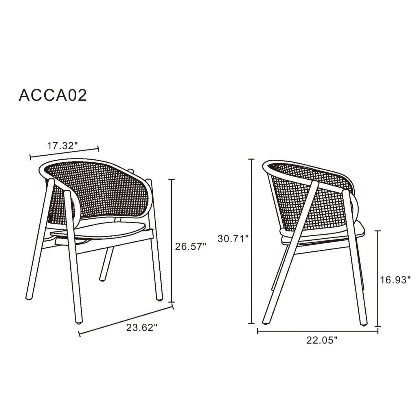Versailles - Accent Armchair - Black / Natural