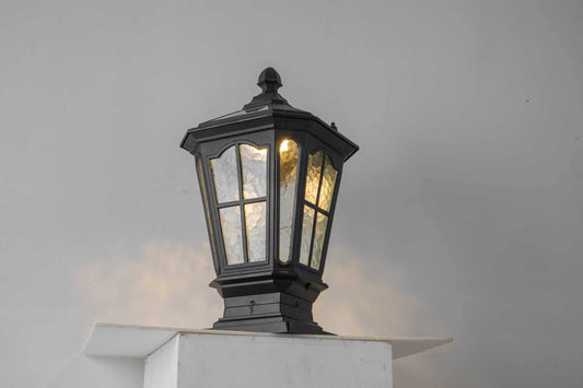 Garden Post Light Black Aluminum Outdoor Column Light