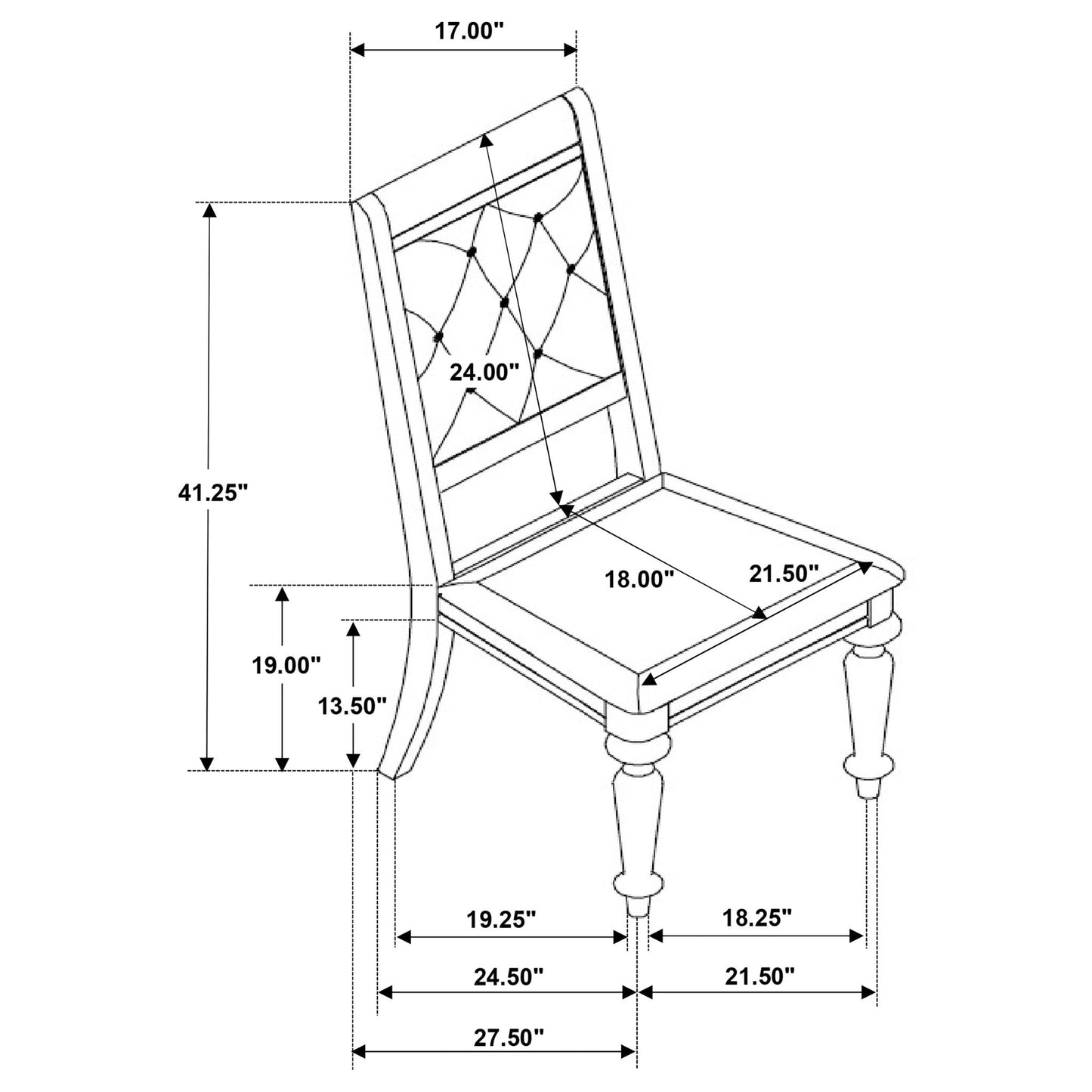 Hollywood - Platinum Open Side Chair (Set of 2) - Silver