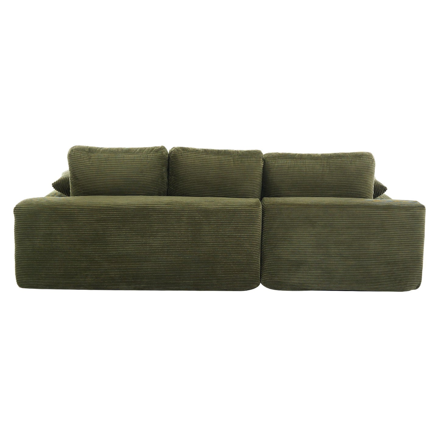Compressed Sofa With 3 Back Cushions, 2 Throw Pillows