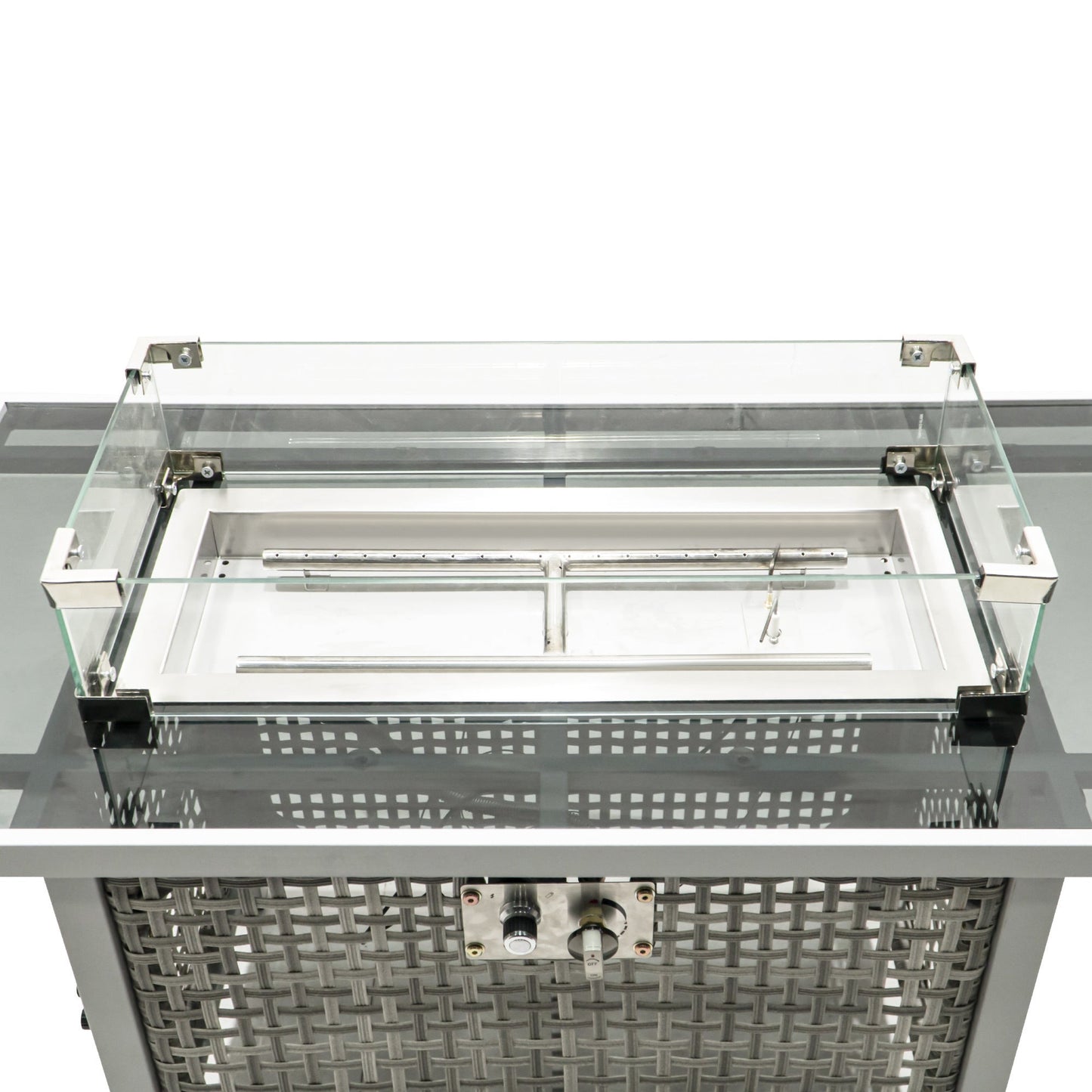 K&K 43' Propane Gas Fire Pit Table, Grey