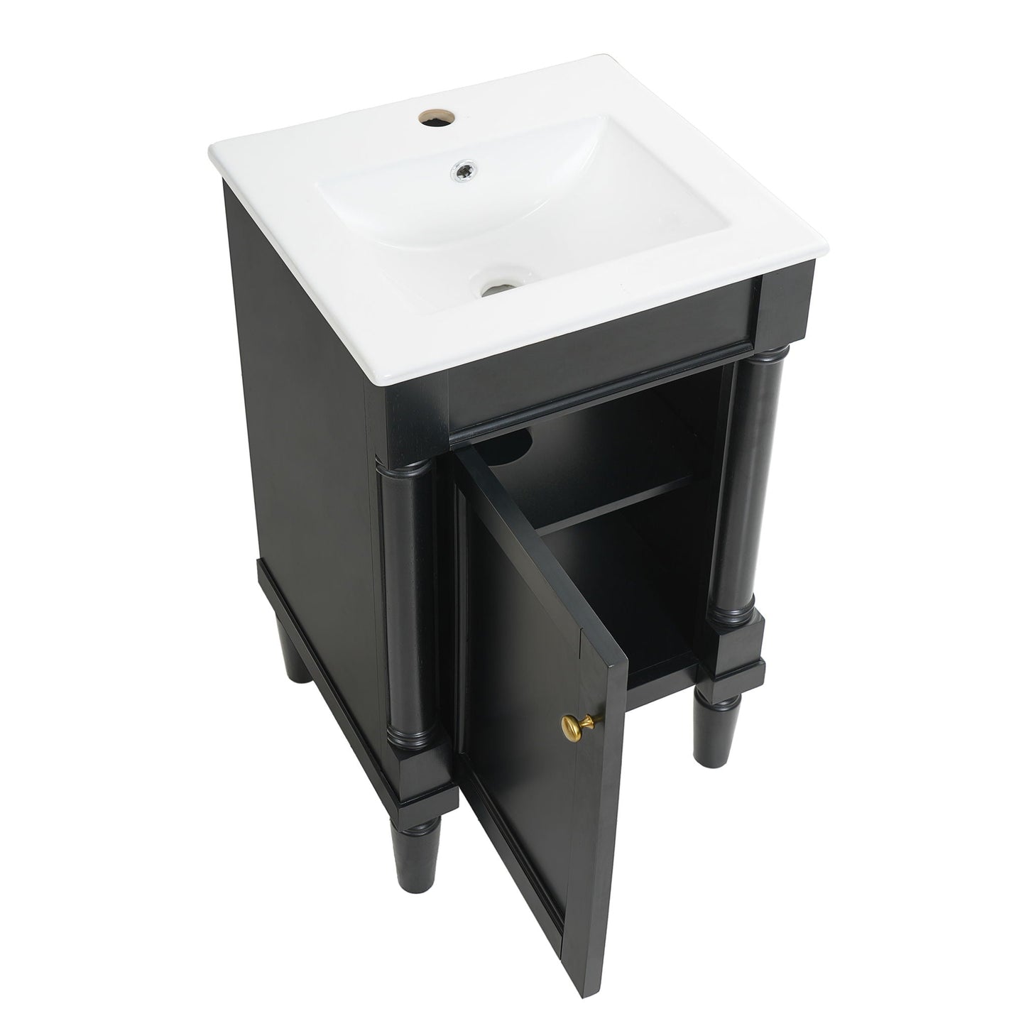 French Style Bathroom Cabinet With Sink, Adjustable Shelf