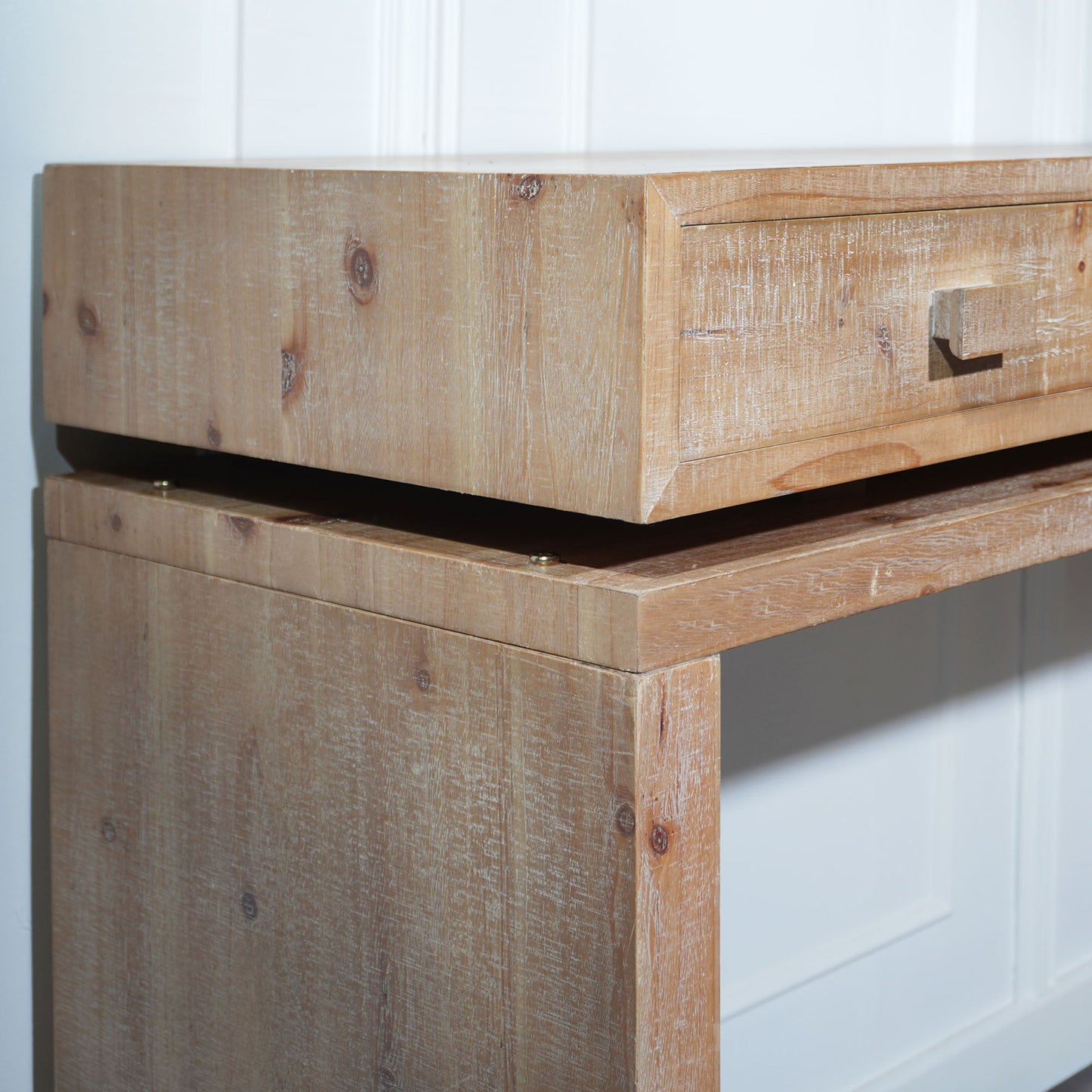 Rustic Wood Console Table With 3 Drawers Entryway Table For Hallway, Foyer, Or Office - Natural / Natural & Light Brown / Natural Wood / Natural Wood Wash / Natural / Rustic