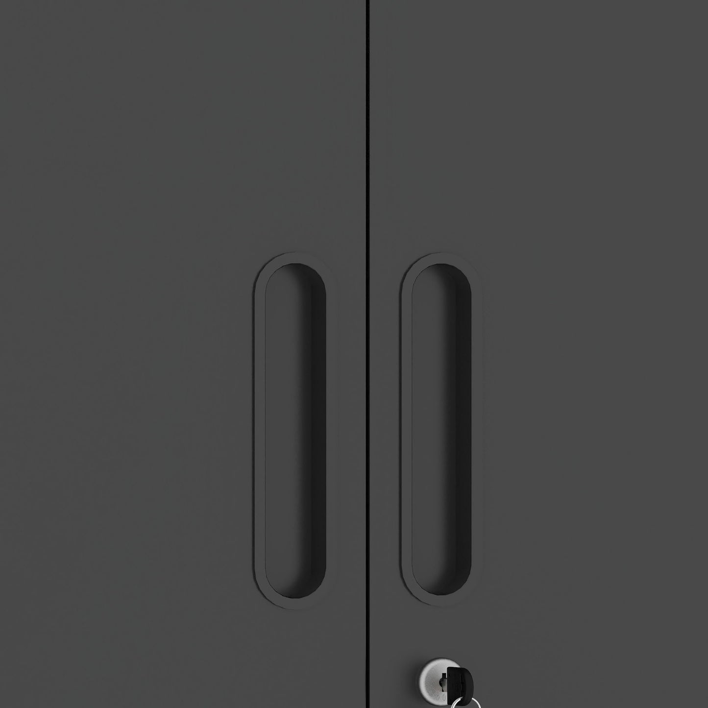 Metal Wall Mounted Tool Storage Cabinet With 2 Locking Doors, Adjustable Shelf, And Drawer