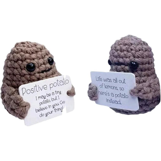 2-Pack: Funny Positive Potato Cute Wool Knitting Doll