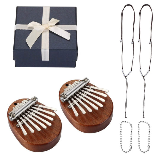 2-Piece: Acrylic Kalimba Mahogany Finger Thumb Piano