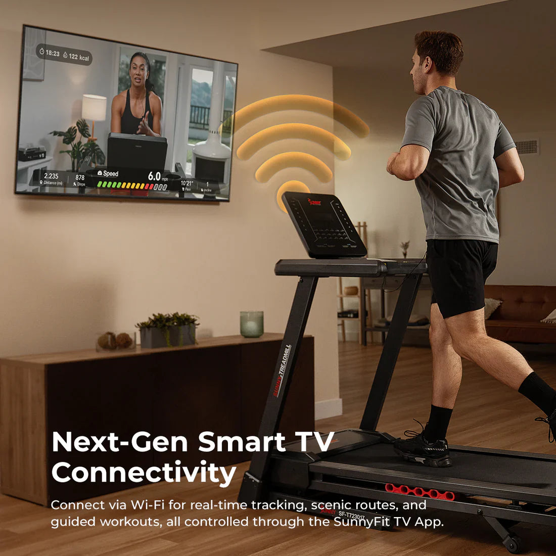 Advanced Heavy Duty Auto Incline Smart Treadmill by Sunny Health & Fitness
