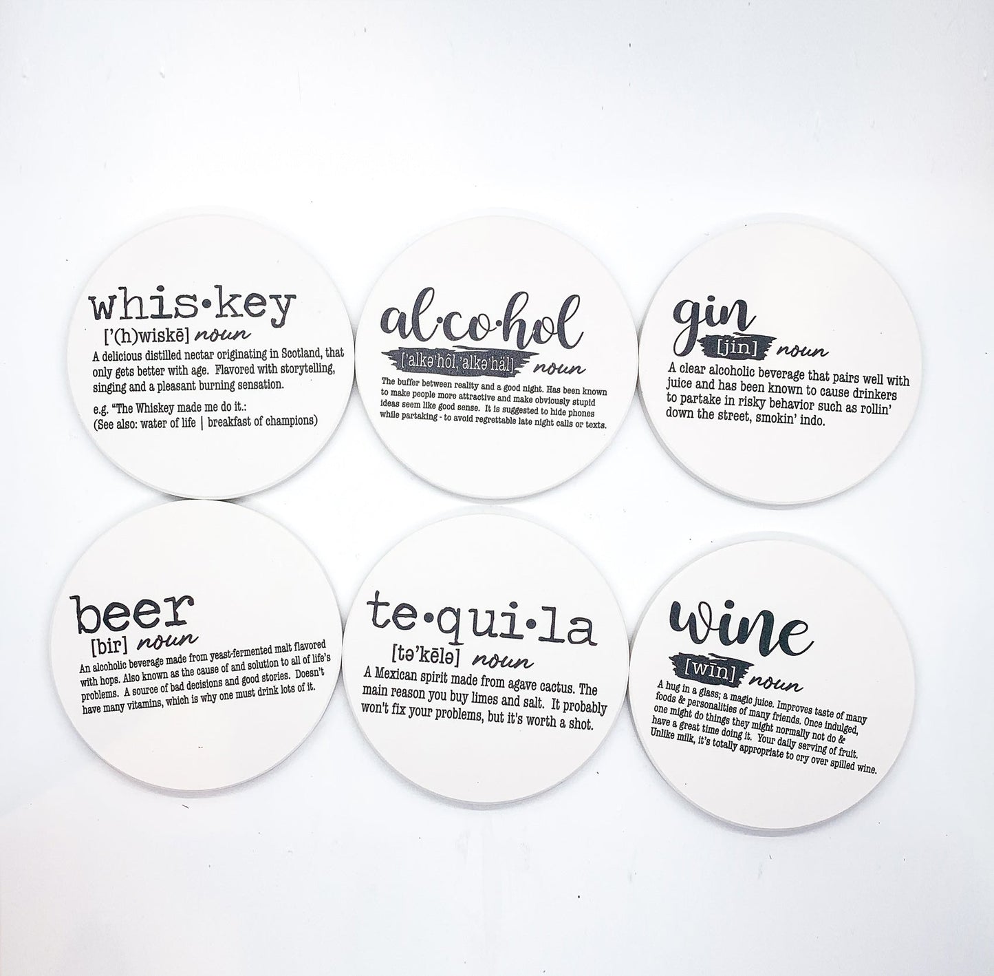 Funny Drink Definition Coasters Set Dictionary Quote Coasters For Bar And Countertop Decor