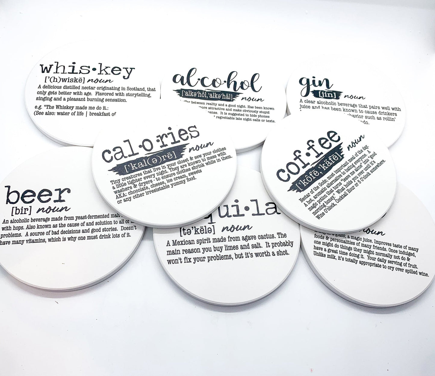 Funny Drink Definition Coasters Set Dictionary Quote Coasters For Bar And Countertop Decor