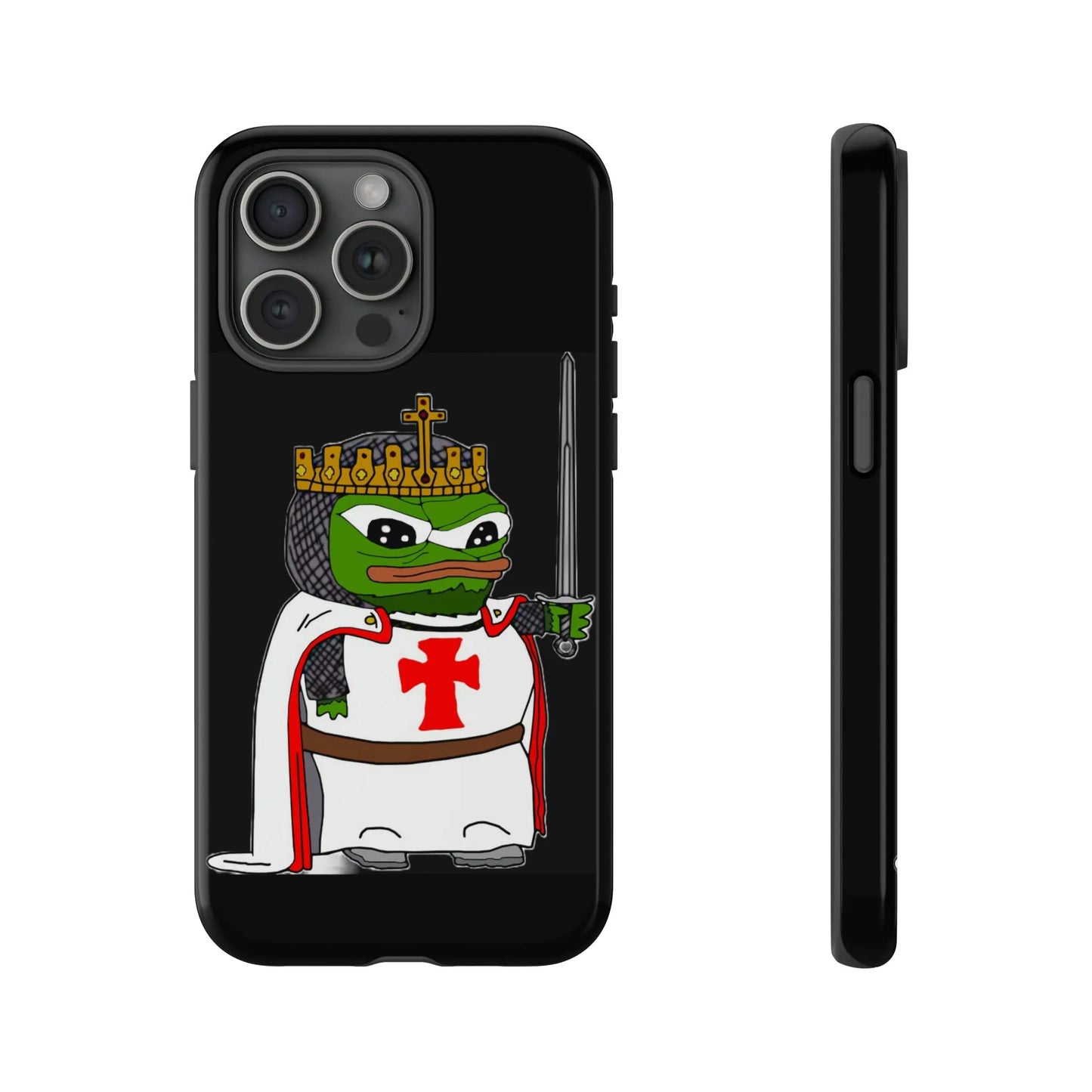 Crusader Pepe Cell Phone Case - Deus Vult Knight Phone Cover - 4LibertyShop.com