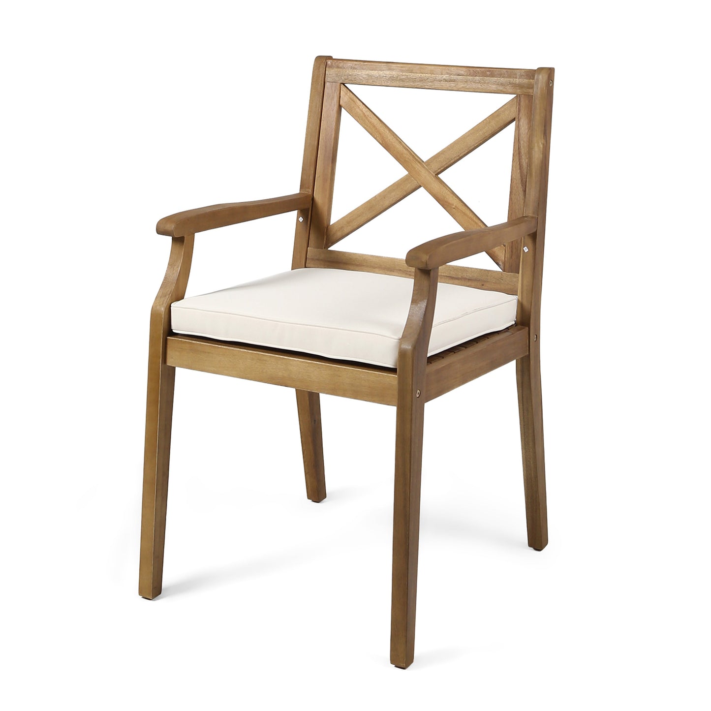 Perla Dining Chair 2-Piece Set with Cream Cushions