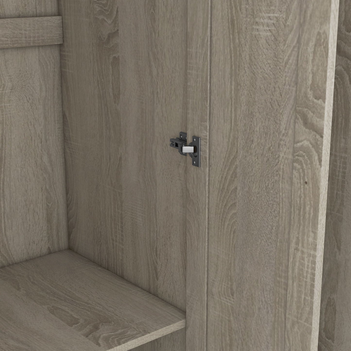 3 Door Shutter Wardrobe With Shelves