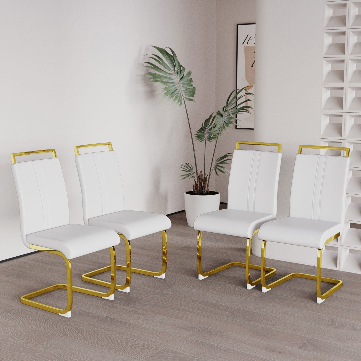 Side Dining Room Chair, Padded Seat High Back