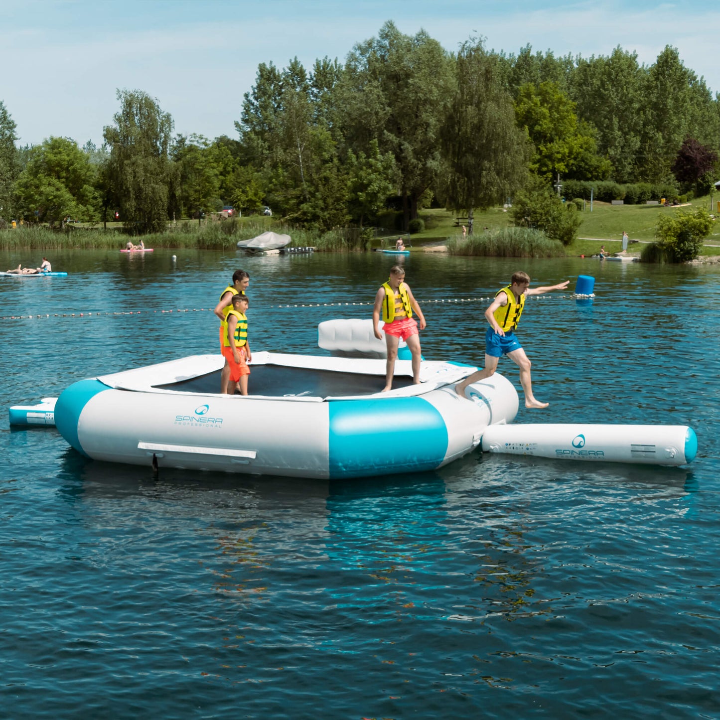 SPINERA Professional™ Aquapark Pirates Trampoline 500 with Base Step