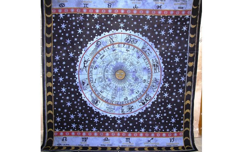 Blue Zodiac Horoscope Astrological Wall Tapestry Home Decor