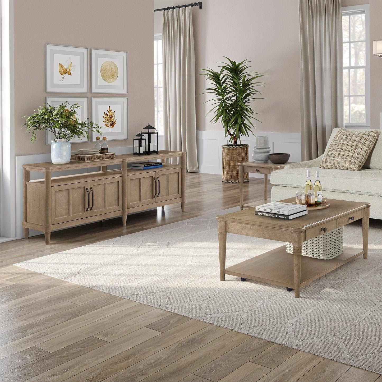 Entertainment Console With Storage - Sand