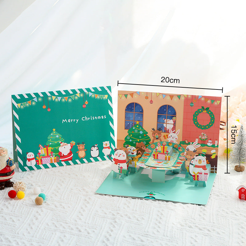 3d Christmas Greeting Card Stereo Christmas Tree Card Creative