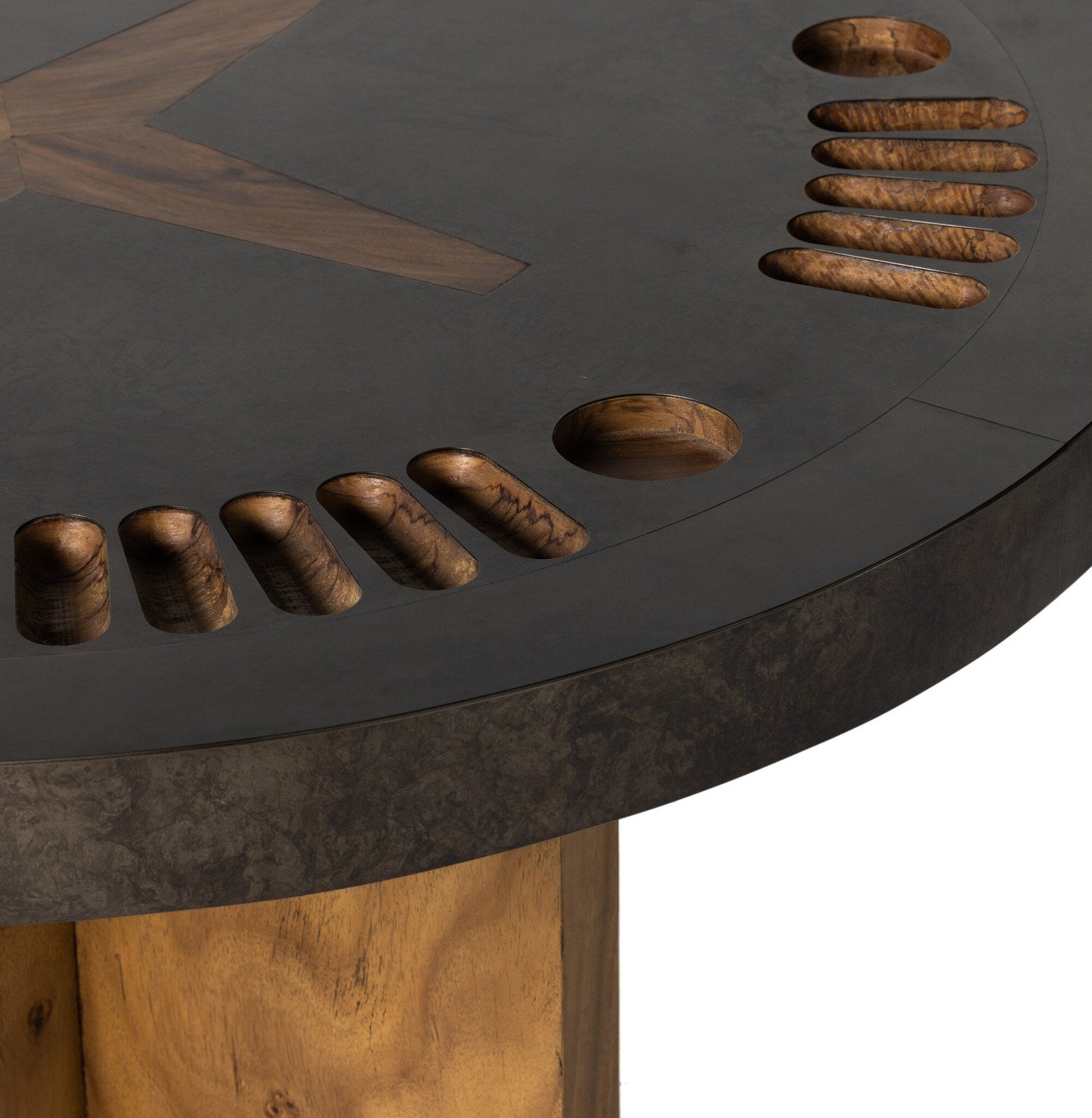 Four Hands Aged Metal Poker Table - Handmade Game Table