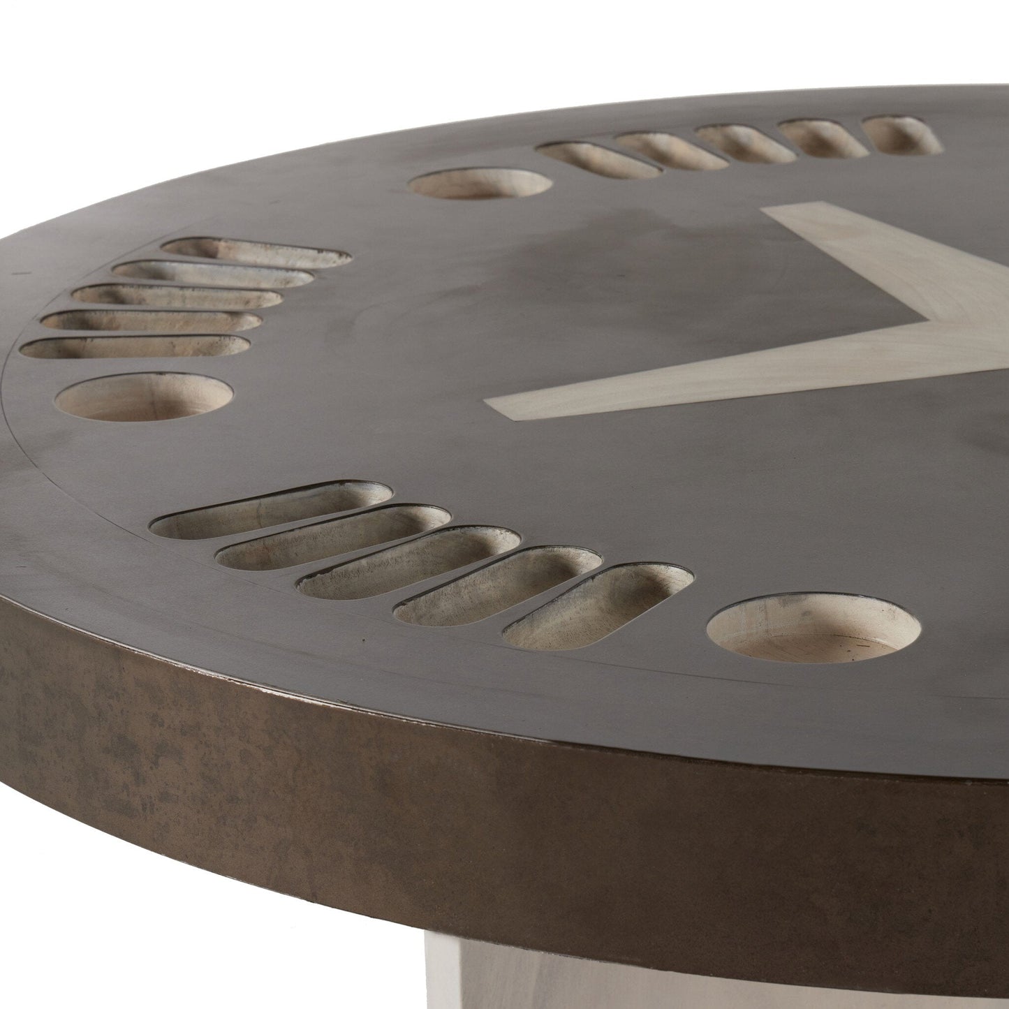 Four Hands Aged Metal Poker Table - Handmade Game Table