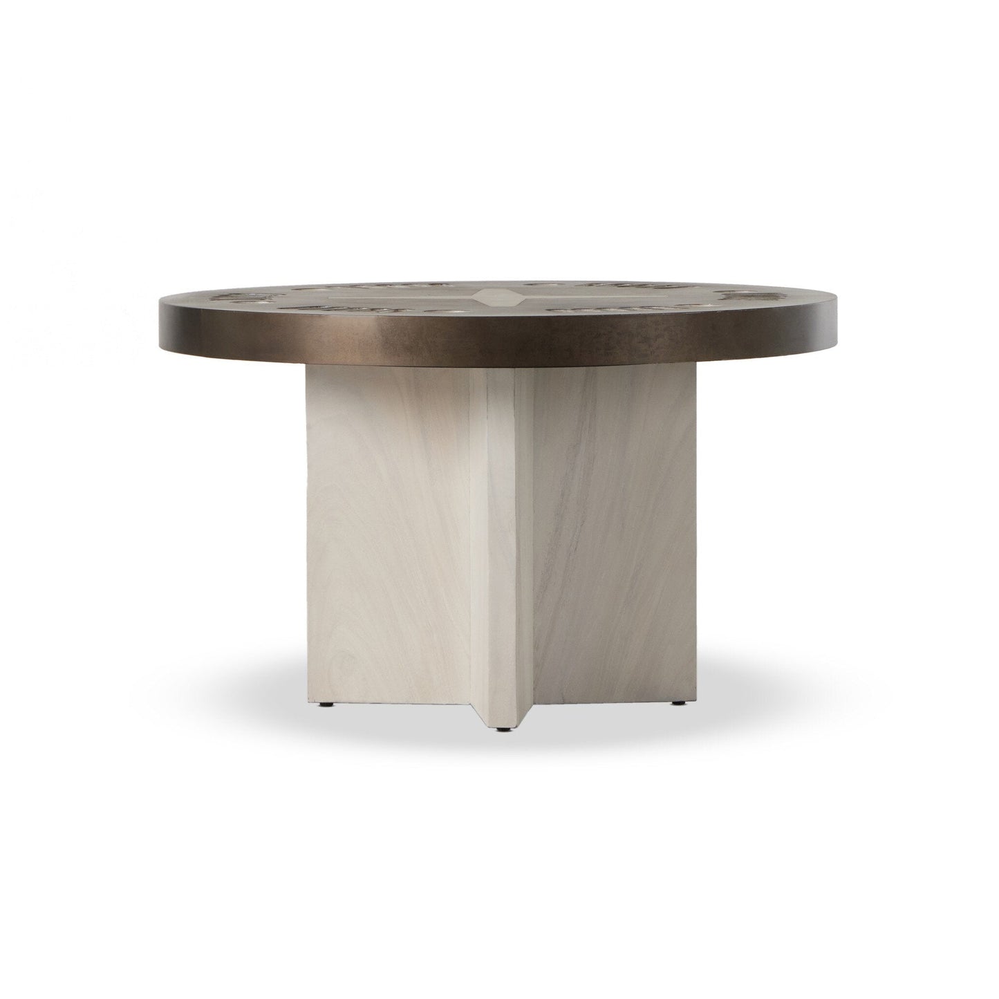 Four Hands Aged Metal Poker Table - Handmade Game Table