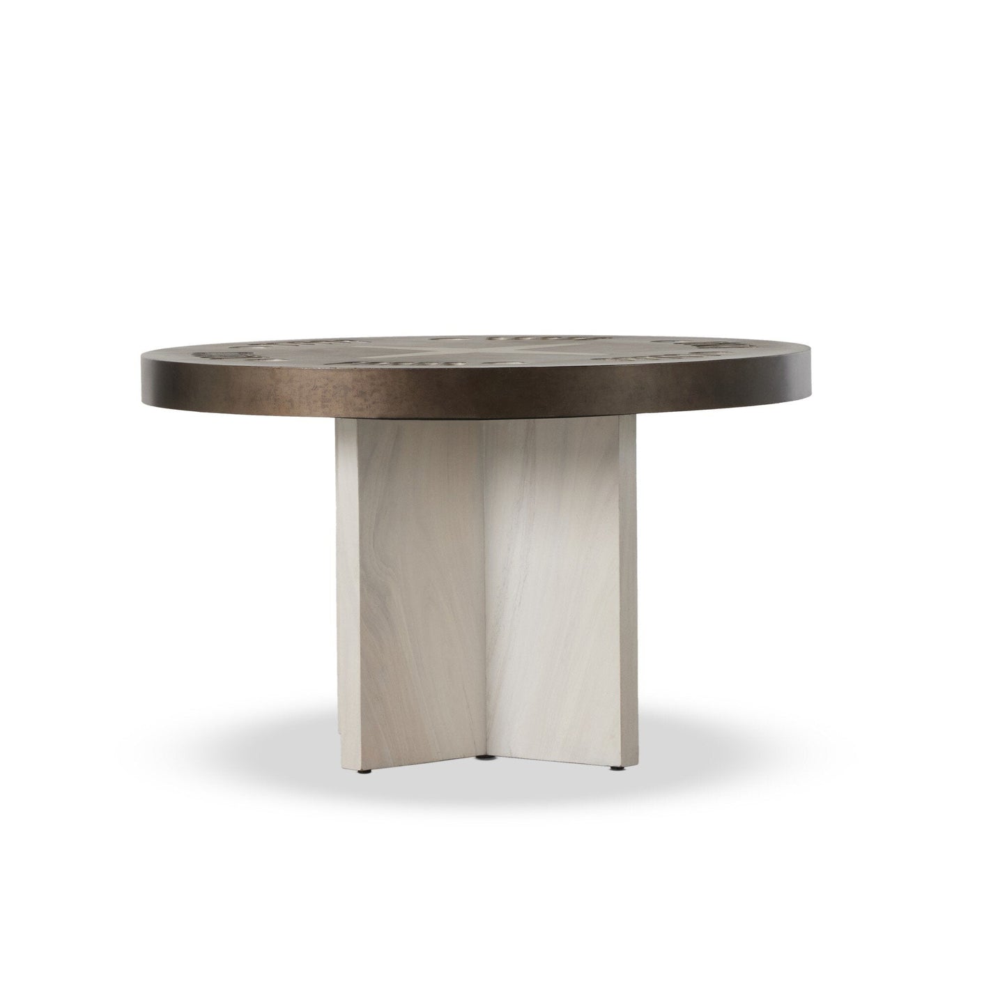 Four Hands Aged Metal Poker Table - Handmade Game Table