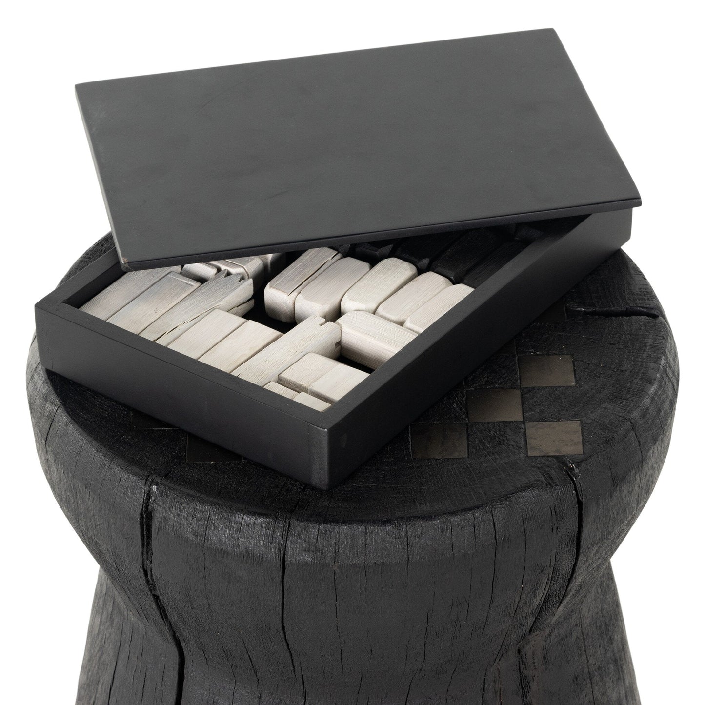 Four Hands Solid Wood Carved Chess Table