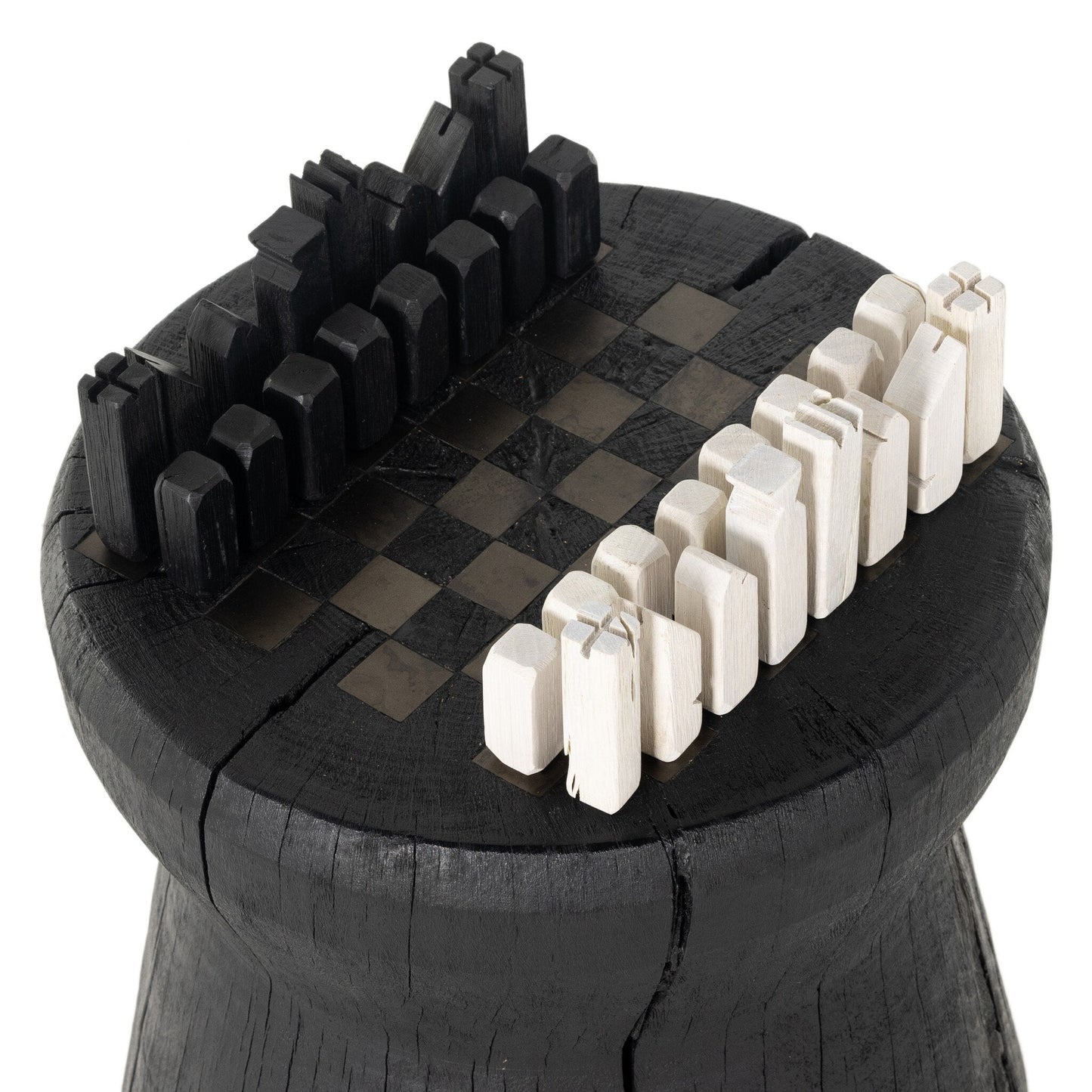 Four Hands Solid Wood Carved Chess Table